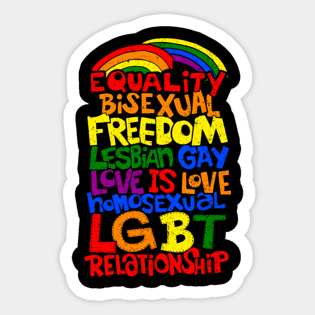 We Are All Human Equality Freedom Come Out Lesbian Gay Bisexual Transgender LGBT Pride Awareness, Gitf Friends Sticker by johnii1422